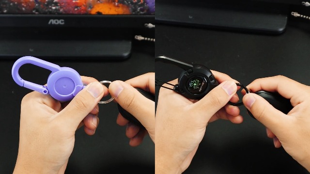 Amazon.co.jp: リールキーホルダー 【360°回転・最長60cm 強化ワイヤー