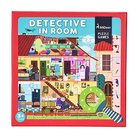 DecoBay Toys 2 in 1 Puzzle and Detective Game Early Education Development Toys Mideer Stay at Home Activities Quarantine Activity Ideas - Time Away From Screen! (Room Detective) Cover