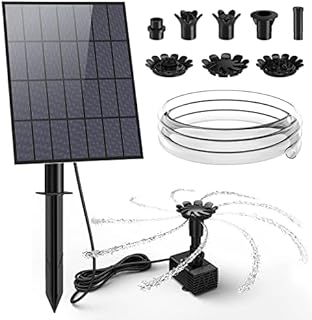 AMZtime 3.5W Solar Fountain Pump DIY Kit, Bird Bath Solar Water Fountain with 15 Nozzles for Garden/Outdoor, with 4.9ft Water Pipe and Stake, Solar Powered Fountain for Garden, Ponds, Pool, Outdoor