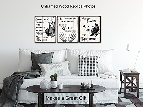 Yellowbird Art & Design Gothic Edgar Allan Poe Decor - The Raven Wall Art - Dracula, Wicca, Vampire Bat thumb #1