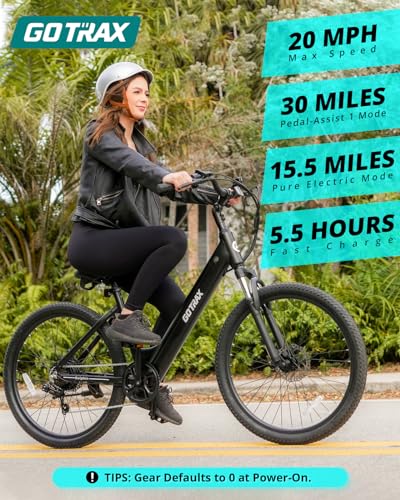 Gotrax Dolphin 26″ Electric Bike, Max Range