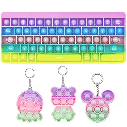 プッシュポップ バブル キーホルダー キーボード福袋 スクイーズ玩具 ストレス解消グッズ 減圧おもちゃ 知育 人気 スクイーズ セット fidget toy グッズ かわいい おもしろ プレゼント 子供 大人兼用
