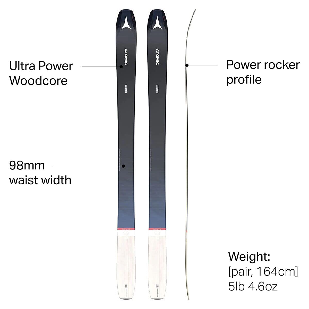 Amazon | Atomic 2022 Backland 98 レディース スキー (164) | Atomic