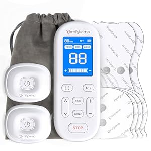 Comfytemp Wireless 3-in-1 TENS Machine for Pain Relief, Dual Channel EMS & Muscle Stimulator with 30 Modes, 4 Pads Replacement, Rechargeable TENS Unit for Back, Leg, Knee, Period Cramp