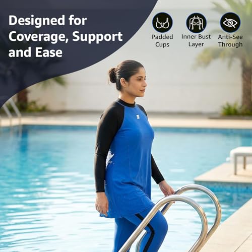 Image of Amazon Brand: Symactive - Swimming Suit for Women 2 Piece Swim Suit Set Full Body Swimming Costume for Woman Stretchable Fit Swimwear for Ladies