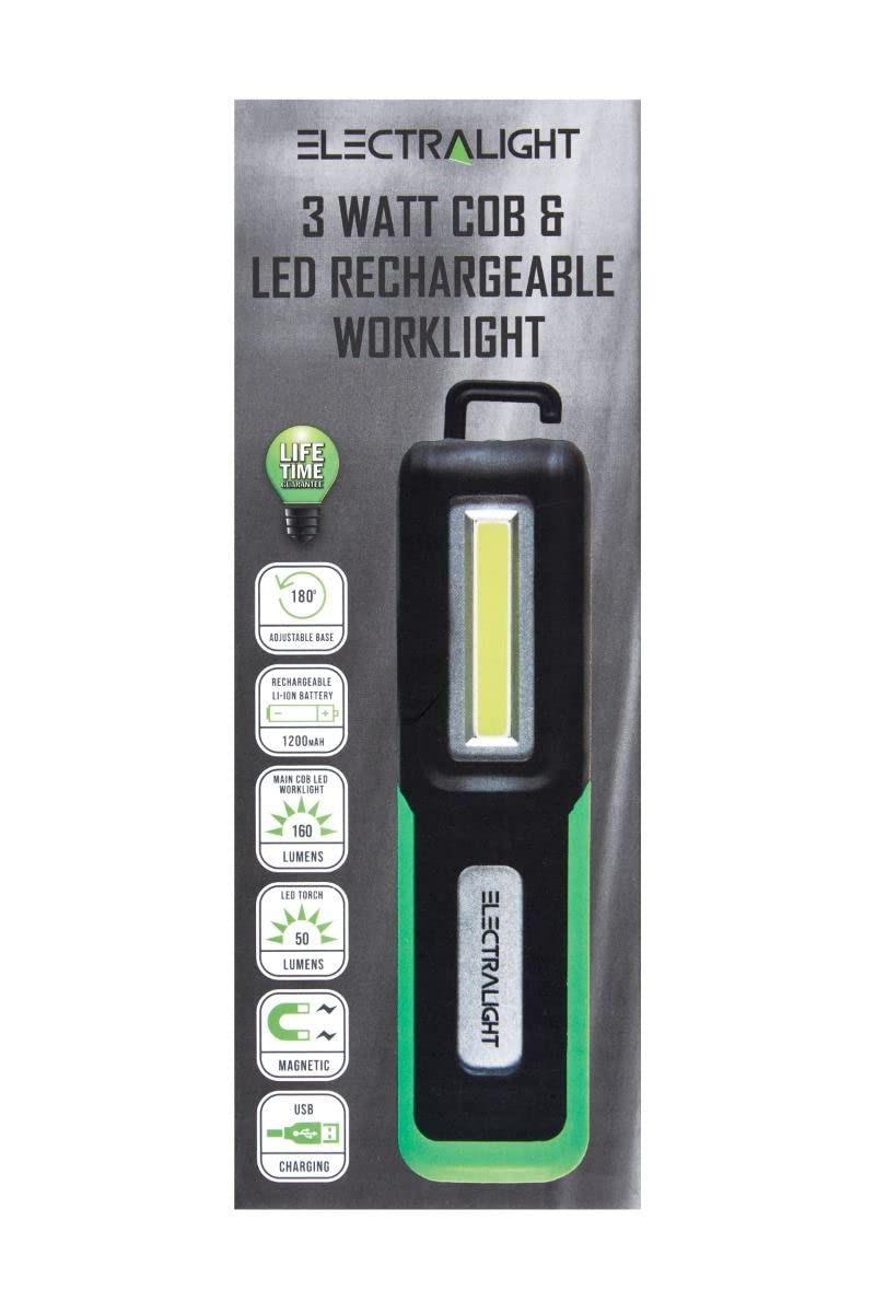 Blue Spot Tools - Electralight 3 Watt COB & LED Rechargeable Worklight (160 Lumens)