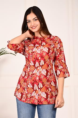 Image of FebQ Printed Shirt Style Top for Women
