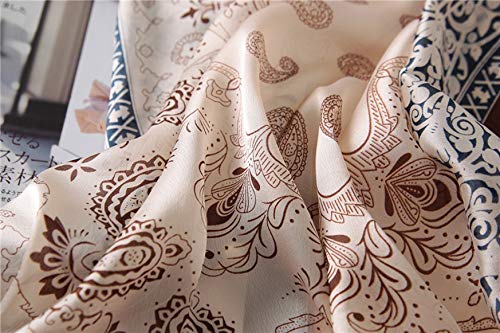 Image of ZDMHSH Fashion Scarves Scarf 100% Silk Feeling Scarf Silk Like Scarves Long Lightweight Sunscreen Shawls for Women