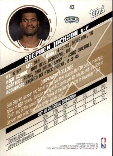 Amazon.com: 2002-03 Topps Xpectations #43 Stephen Jackson NBA