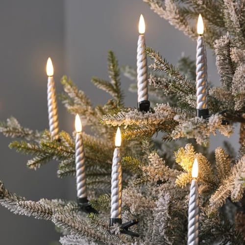 Lights4fun 10 Moderne LED-Kerzen TruGlow® aus Echtwachs | für den...