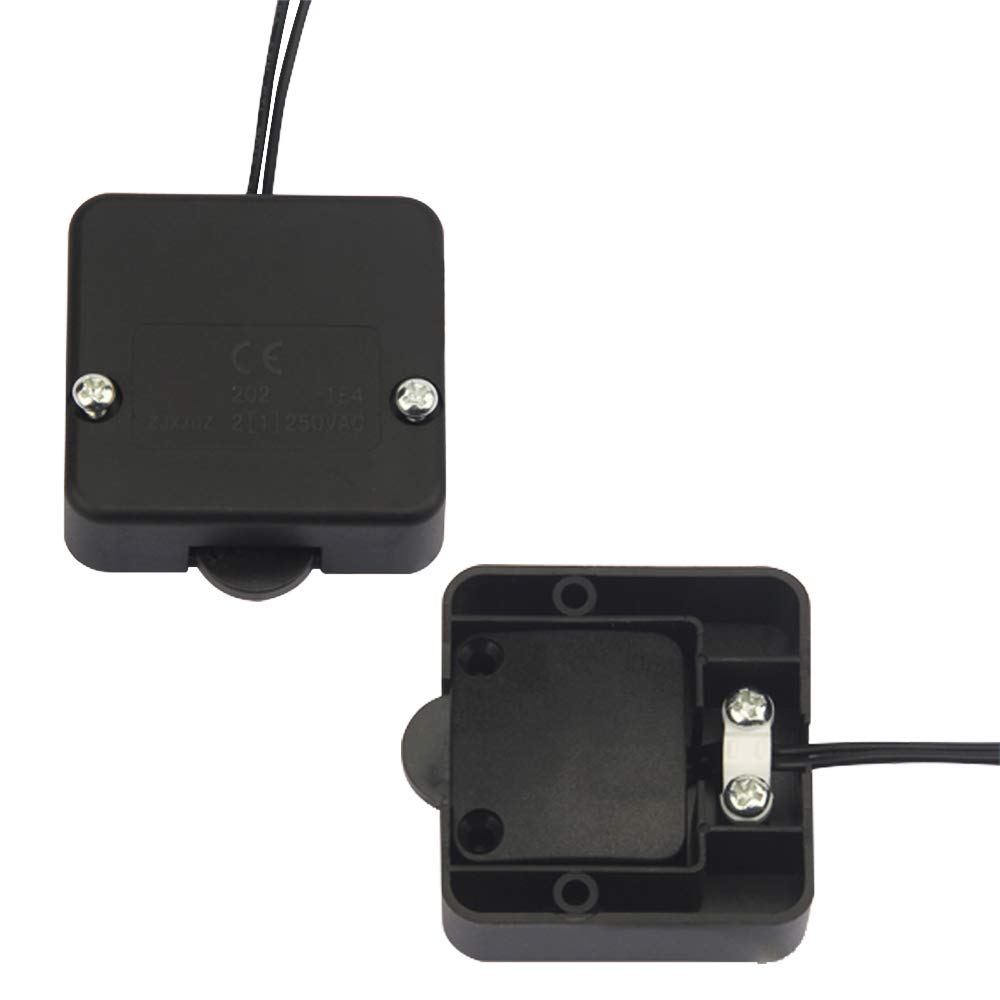 BlueXP 2 Pack Cupboard Door Switch ON/Off 2 Position 2 A 250 V Surface Push To Break Door Light Switch with Cover for Wardrobe Furniture Cabinet Door Light Control Switch Light Door Switch Black