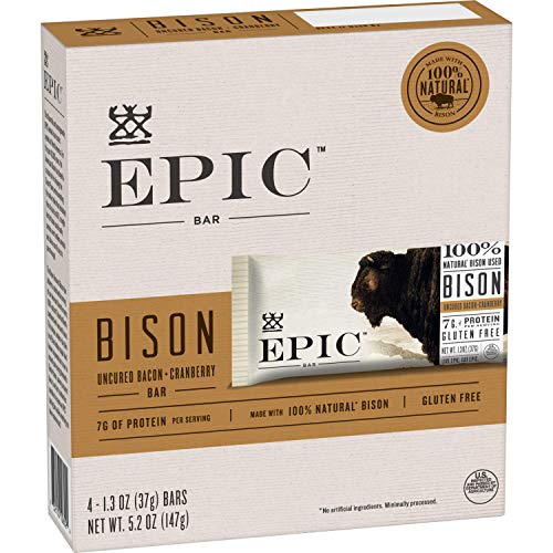 Epic Bison Bacon Cranberry Bars, 1.3 Oz (Pack Of 4)