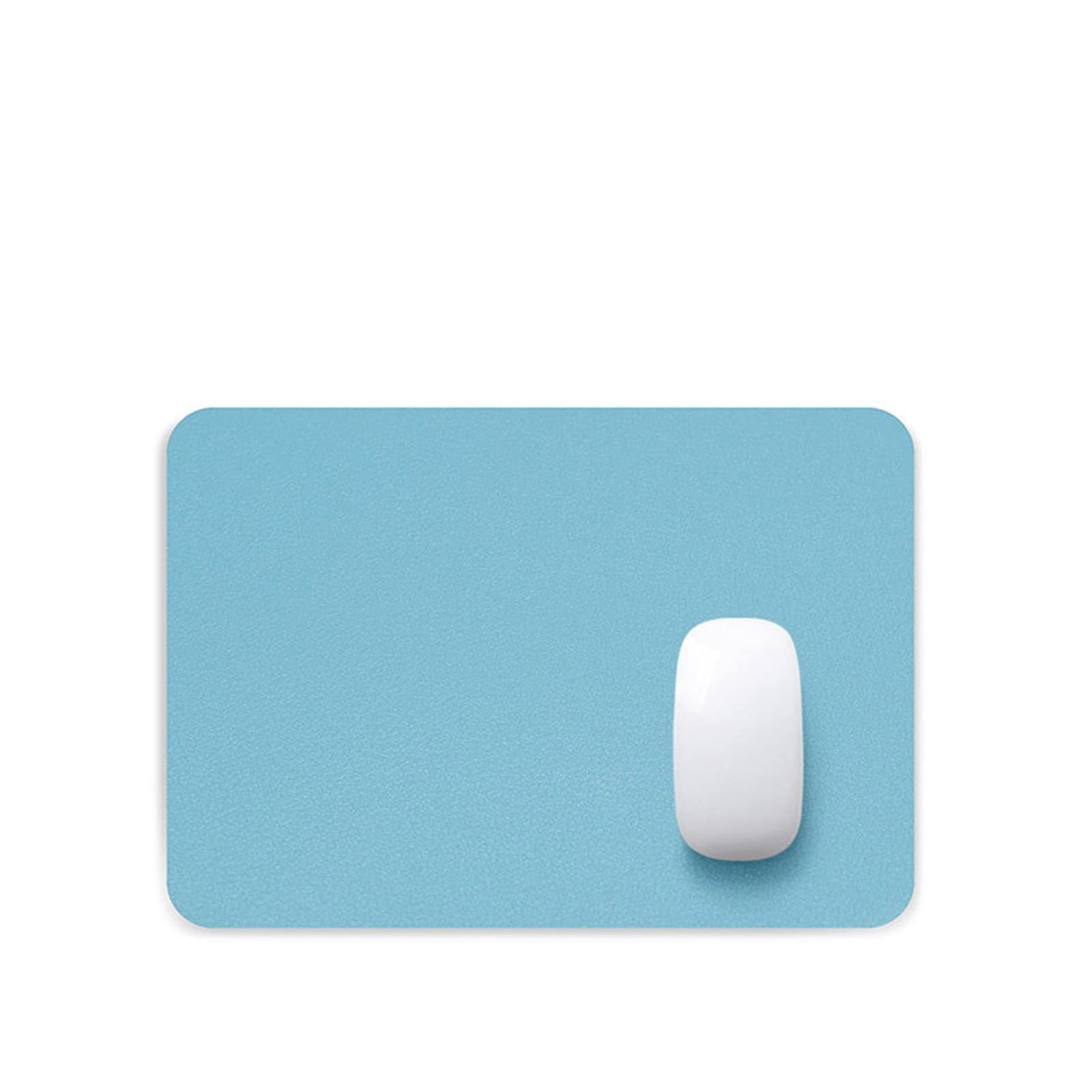 GALORI 1pc PU Leather Mouse Pad Simple Solid Color Waterproof Desk Pad Kawaii Oversized Computer Accessories Office Supplies Small Mouse Pad (Color : Hortel�)
