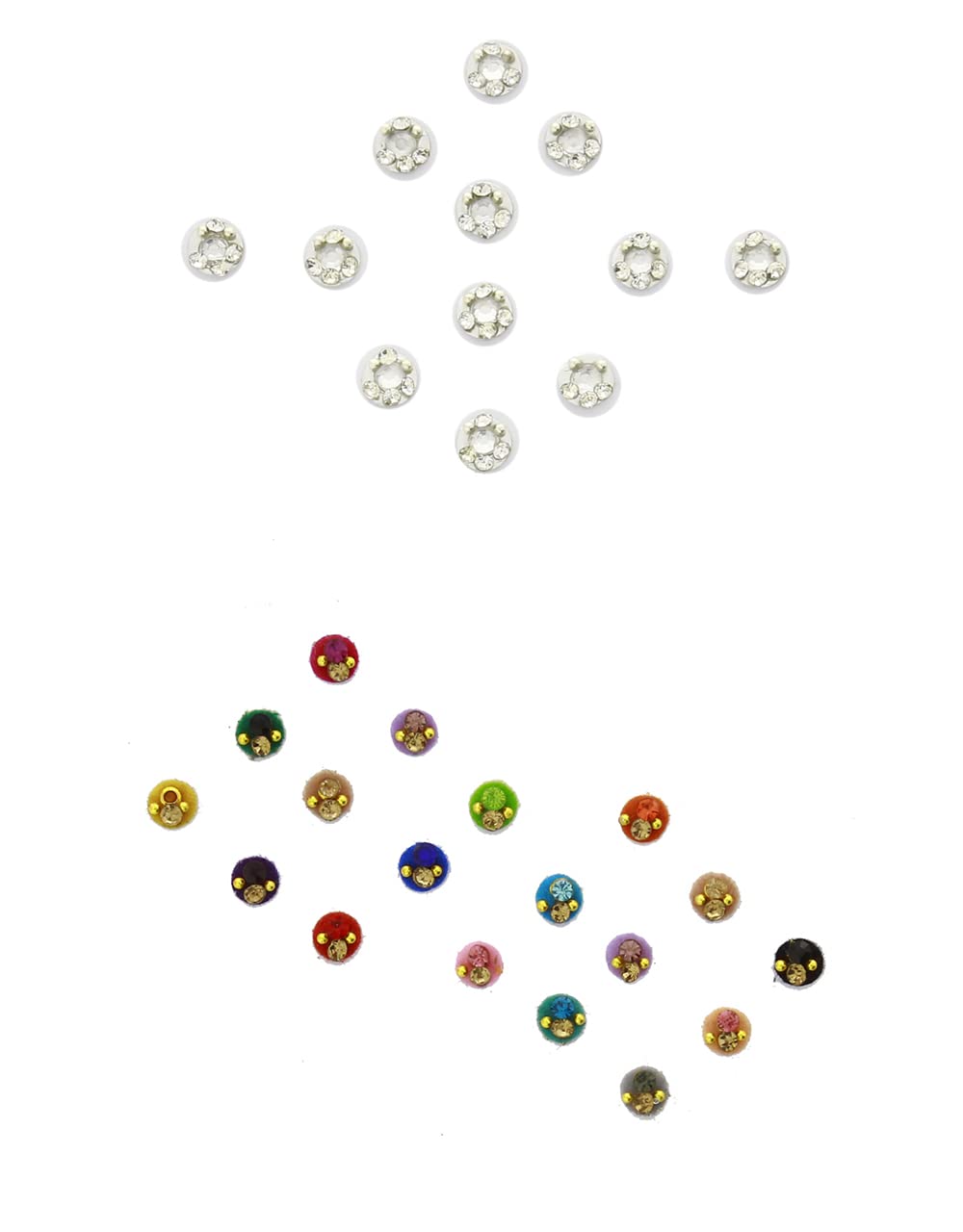 The Clara Silver Tone Forehead Bindis For Women & Girls | Designer Bindis For Women | Stone Bindiyas