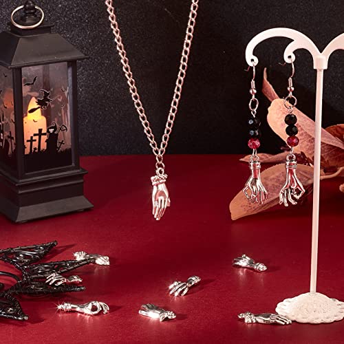 SUNNYCLUE 1 Box 40Pcs 2 Styles Antique Silver Hand Pendant Mini Alloy OK Gesture Vintage Charms Bulk Tibetan Style Fingers Lucky Pendants for Jewelry Making Charms Bracelets Findings - Image 4