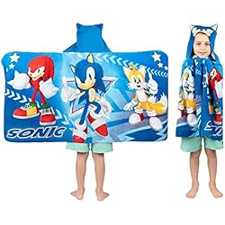 Sonic The Hedgehog, Anime, toalla de algodón suave con capucha para baño/piscina/playa, 24 x 50 pulgadas, por Franco Kids