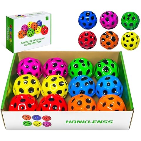 HANKLENSS Space Balls for Kids - Super Bouncy Space Moon Ball for Kids - Big Bouncy Balls for Athlete Training and Sensory Play - Extreme High Bouncing Ball Cover