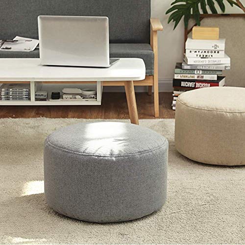 Repose-pieds en tissu beige avec tabouret de salon bas - 5