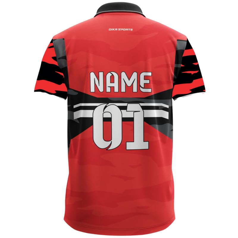 Image of Dika Sports Cricket Custom Player Name and Number Jersey Cricket Tshirt for Men | 2 Year to 5XL