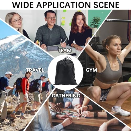 CREATCABIN 6Pcs Black Drawstring Bag with Toggle Waterproof Nylon Cinch and Ditty Stuff Pouch Lightweight Draw String Storage Bag for Gym Swimming Yoga Travel Beach Outdoor Sports Men Women 11.8x7.9in4