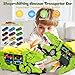 Dinosaur Truck Toys for Kids 3 4 5 6 7 Years Old, Upgraded 12 Die-Cast Cars Dinosaur Transporter Race Track Set, Transform into Stomping Dino, Toddler Car Toys, Birthday Gifts for Boys 2-4 3-5-7