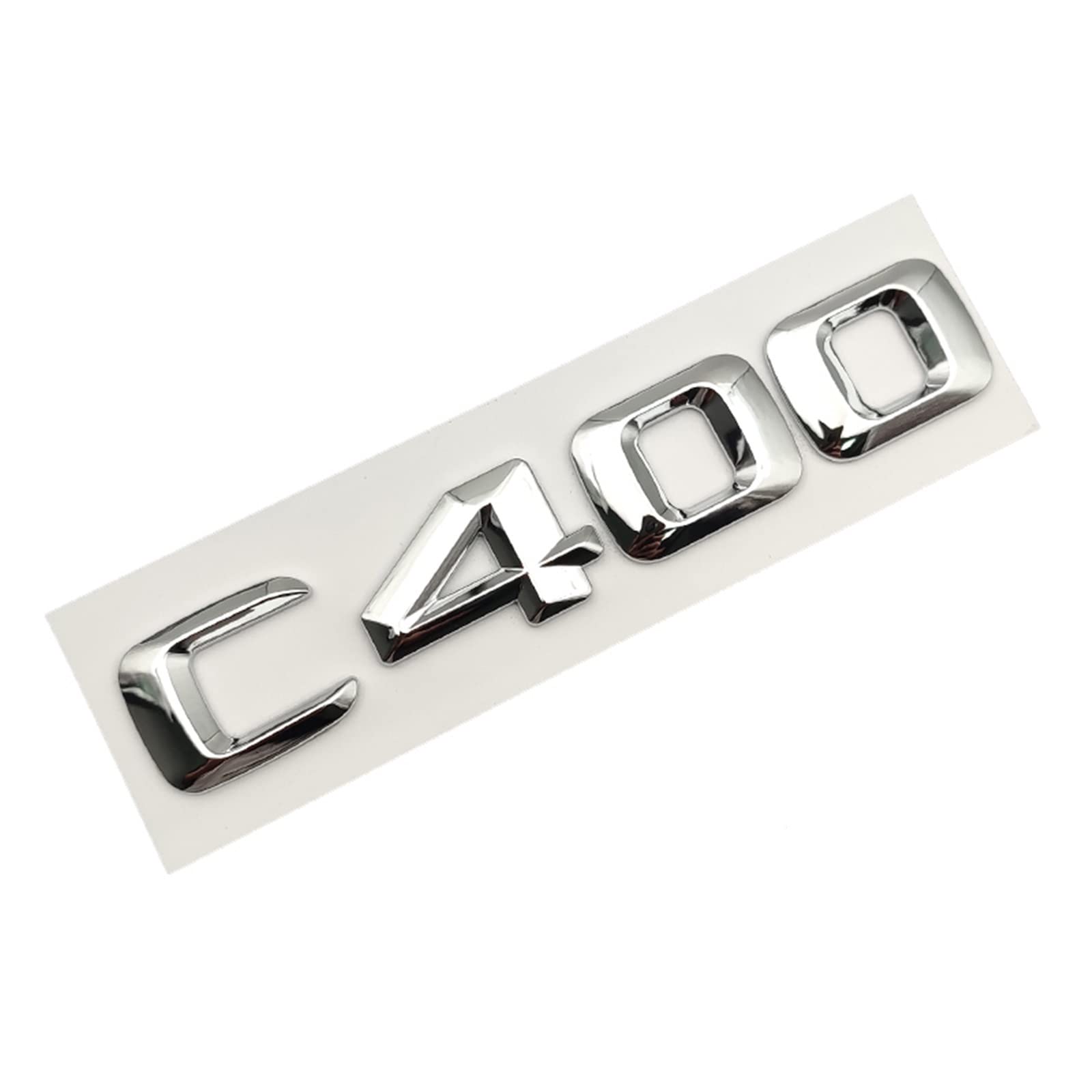 SCHAAN 3D ABS Chrome Letters Car Rear Trunk Emblem Badge Sticker C43 C180 C200 C220 C300 C350 Logo Fit For Mercedes W205 W204 Accessories Car Stickers (Color : C400)