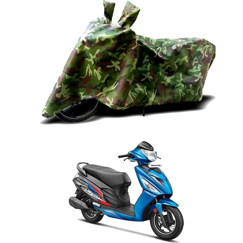 Image of 100% Water Resistant Bike Scooty Two Wheeler Body Cover Compatible for Hero Maestro Edge 110 /UV-Rays /Heat Protection /Birds Dropping /Scratchproof /Dust Proof /Waterproof /All Varient[Green MJ]