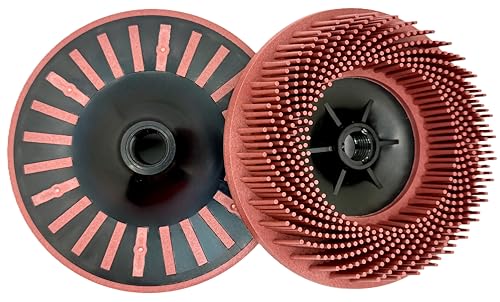 Bristle Disc 4-1/2" x 5/8"-11, 220 Grit, Red, 1 Pack