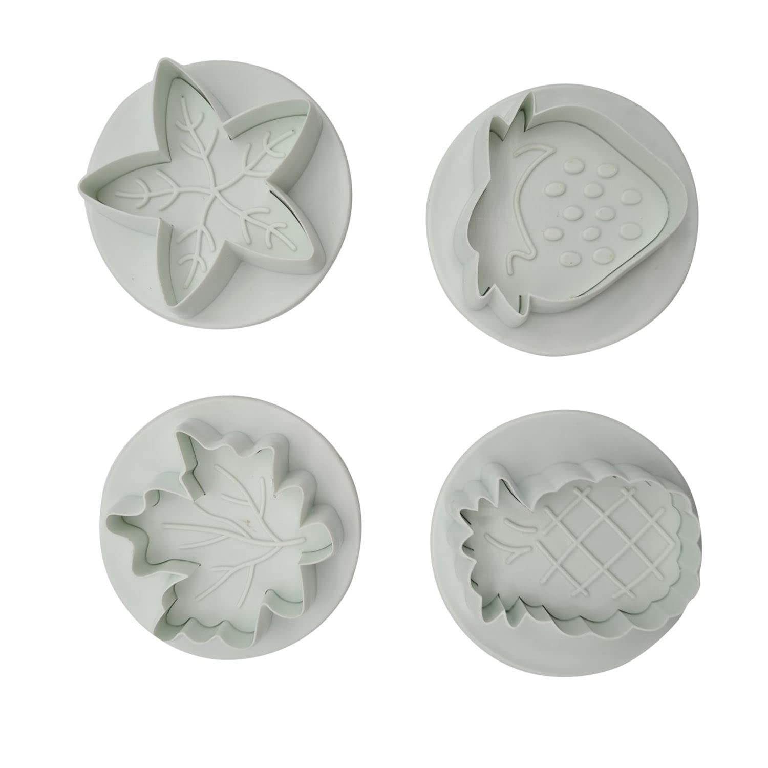 Yolli Pineapple - Strawberry - Maple - Sycamore Leaf - Fondant Plunger Set - (3 Pk)