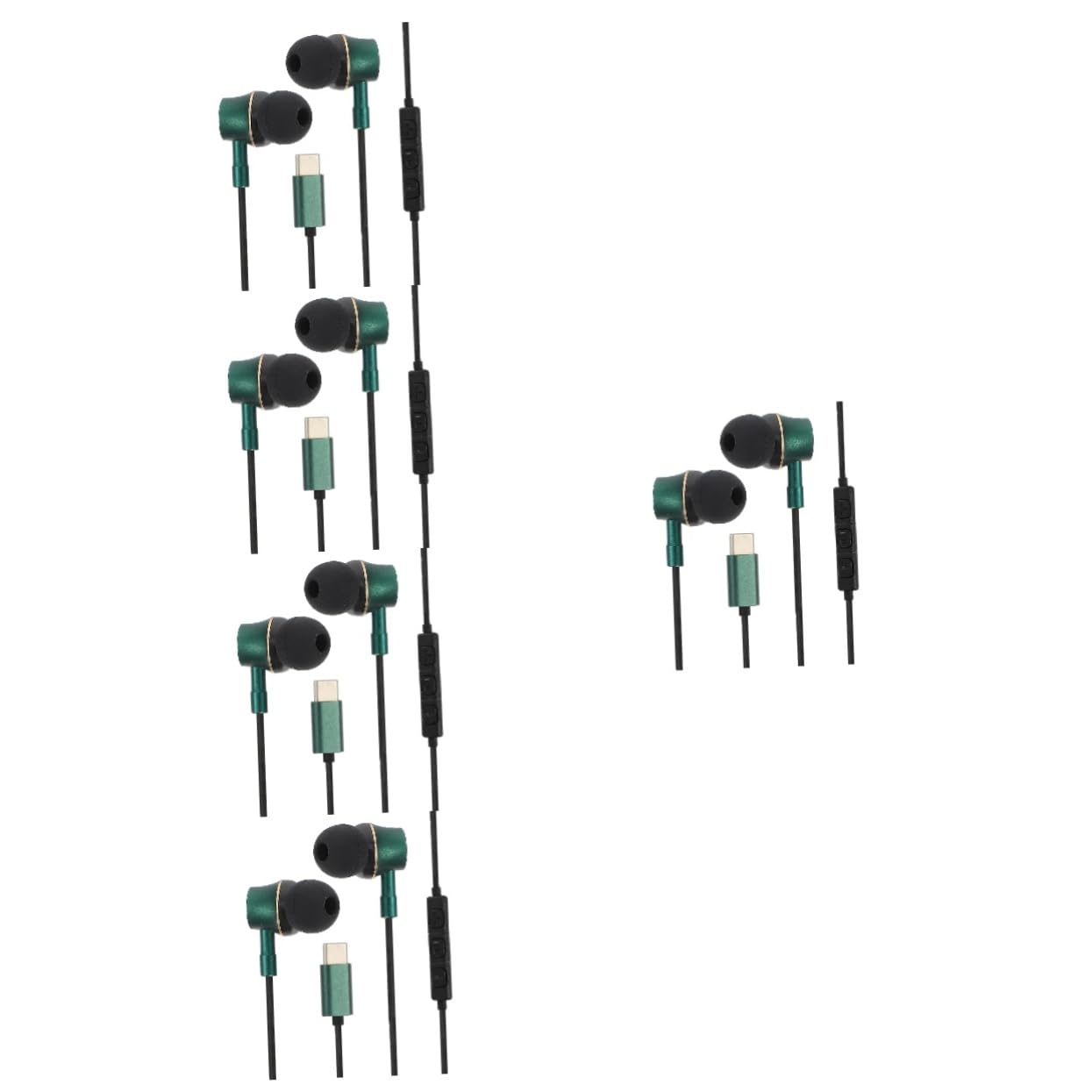 Hemobllo 5piezas Auriculares In-Ear Control De Volumen Tipo c Aislamiento De Ruido Diseño Ergonómico Cable Resistente y Flexible Compatible Dispositivos USB Type-c