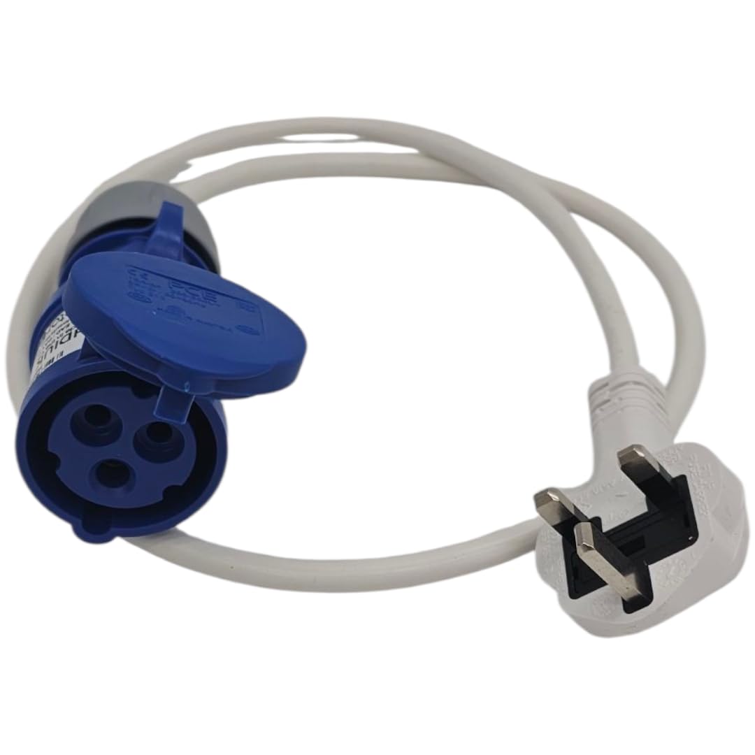 HDIUKHDIUK-Fly13 1 Meter 13 Amp Fly Lead Converter - UK 240 Volt Mains Plug to 16A Industrial/Marine/Camping Electricity Coupler - Made in the UK
