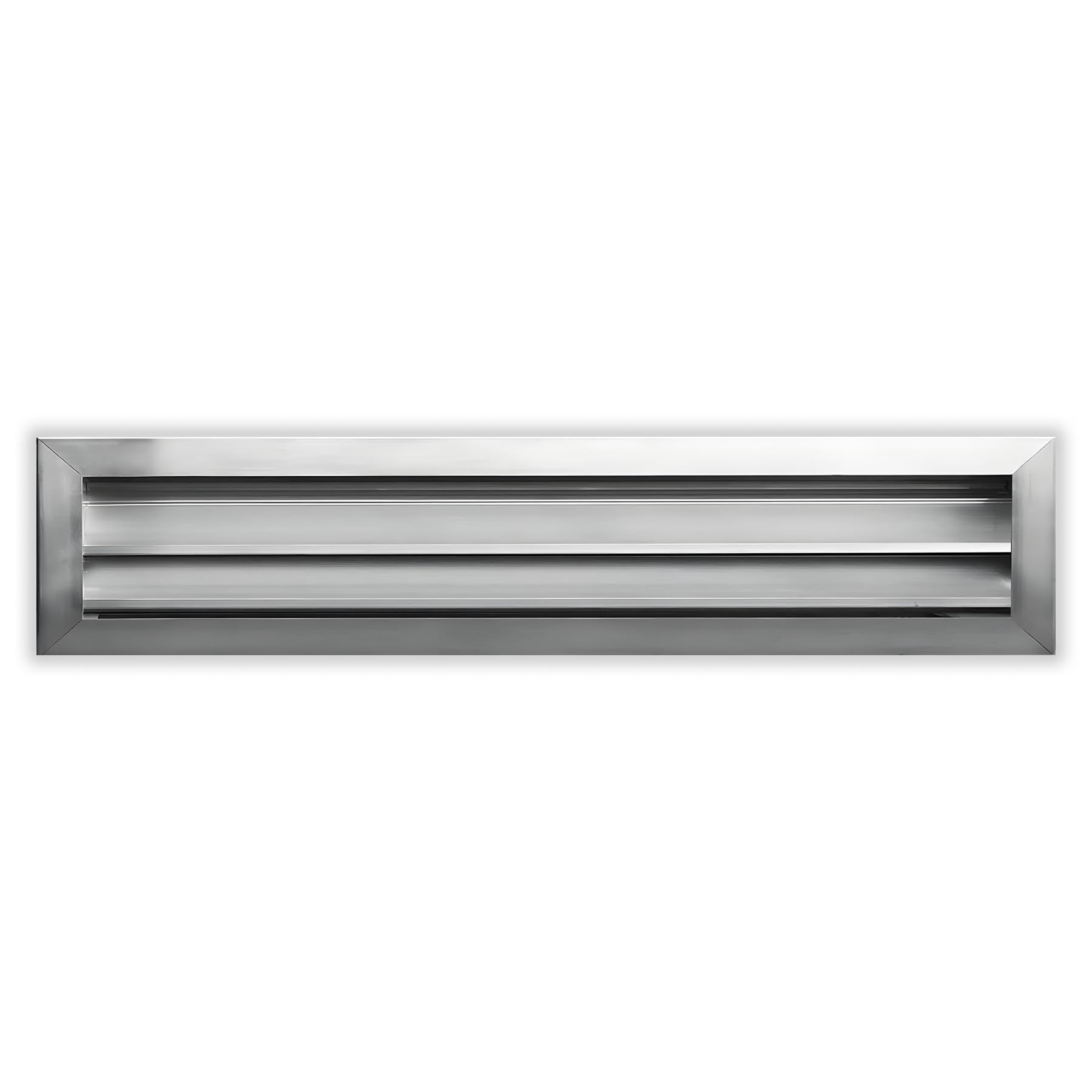 61 cm W x 10 cm H Aluminium Outdoor Weather Proof Louver - Rain & Waterproof Air Vent with Screen Mesh - HVAC Grille - Aluminium [Outer Dimensions 25.75 W x 7.75 H]