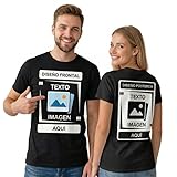 Dr Custom Camiseta Personalizada Foto Texto para Hombre y Mujer Camisetas Personalizadas 100% Algodón | Diseña Tu Propia Camiseta Doble Cara para Regalo, Cumpleaños, Empresa, Despedida (Negro)