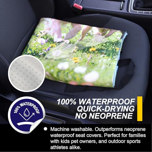 Image of Back Seat Cover for Car Trucks Van SUV Jeep,Waterproof Rear Bench Towel Seat Covers for Dogs and Kids,Automotive Backseat Protector (Dog Print)