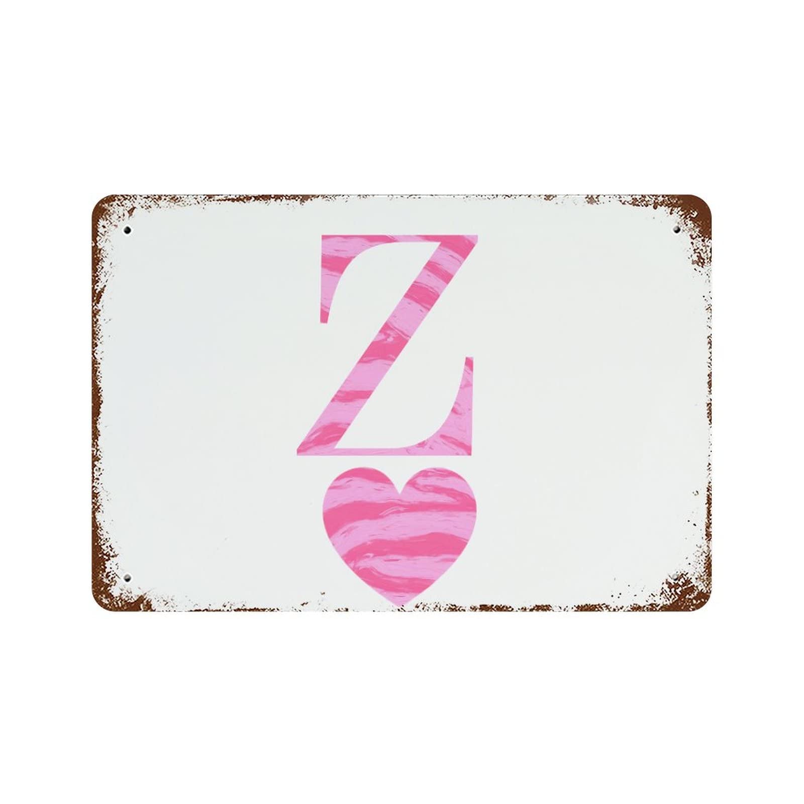Cadeau romantique lettre Z : panneau cœur Saint-Valentin pour chambre et salon