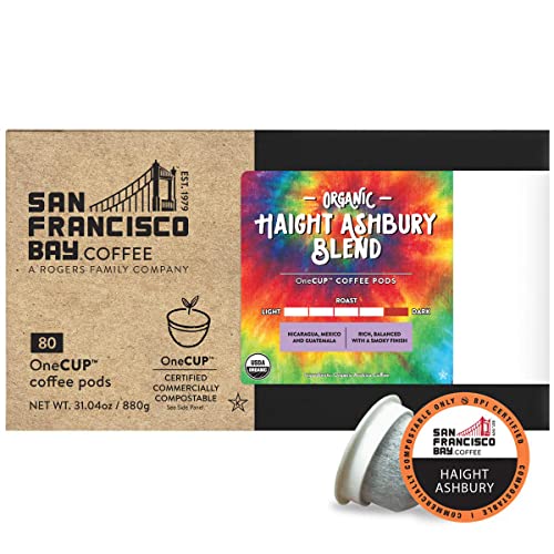 Image of San Francisco Bay Compostable Coffee Pods - Organic Haight Ashbury French Roast (80 Ct) K Cup Compatible including Keurig 2.0, Dark Roast