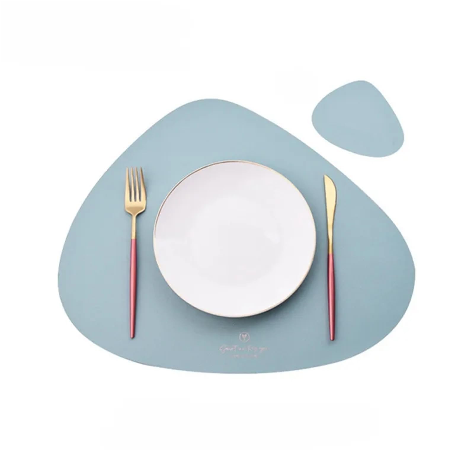 Lot de 6 sets de table ronds en similicuir imperméable pour cuisine