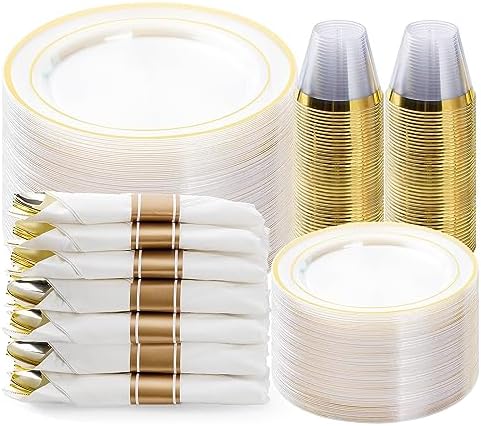 350PCS Clear Gold Plastic...