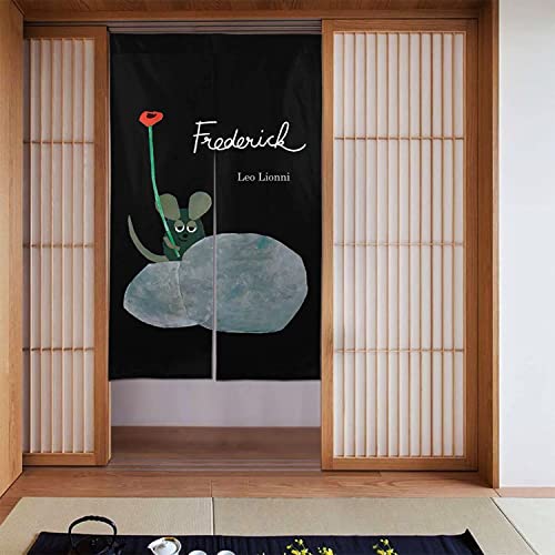 のれん 目隠し ロング 暖簾 レオ レオニ 絵本 和風のれん 86 x 143cm 間仕切りカーテン 遮光のれん おしゃれ シェードカーテン つっぱりカーテン キッチン 出入り口 飾り物 和室 洋室 飲食店 部屋飾り