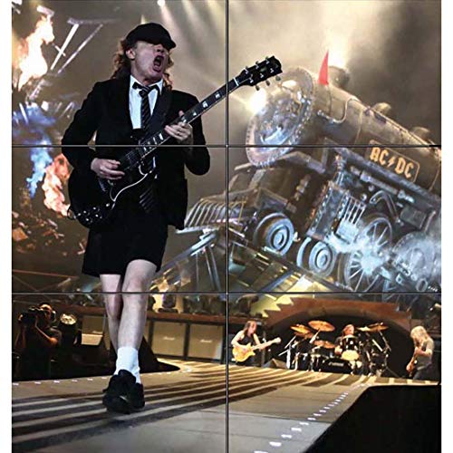 Doppelganger33 LTD Angus Young ACDC Heavy Metal Rock Music Guitar Guitarist Huge Mosaic Wand Kunst Multi Panel Poster drucken 32x35 Zoll