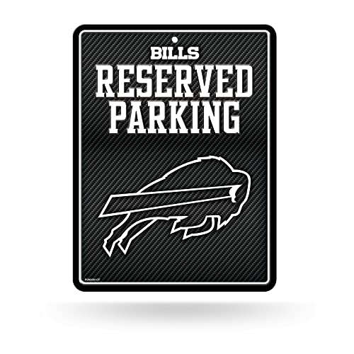 Rico Industries NFL Football Buffalo Bills Carbon Fiber 8.5" x 11" Carbon Fiber Metal Parking Sign - Great for Man Cave, Bed Room, Office, Home Décor by Rico Industries - Used condition - US$12.13
