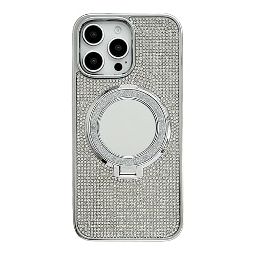 Coque iPhone 13 Pro Max paillettes argent miroir compatible MagSafe