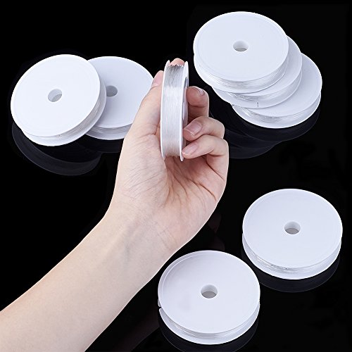 Elecrelive 0.4Mm Clear Elastic Stretch Crystal Thread String Cord For Jewelry Making And Craft Bracelet Beads Thread Making Diy Necklace Making 10M/Roll Total 10 Rolls #TOP6