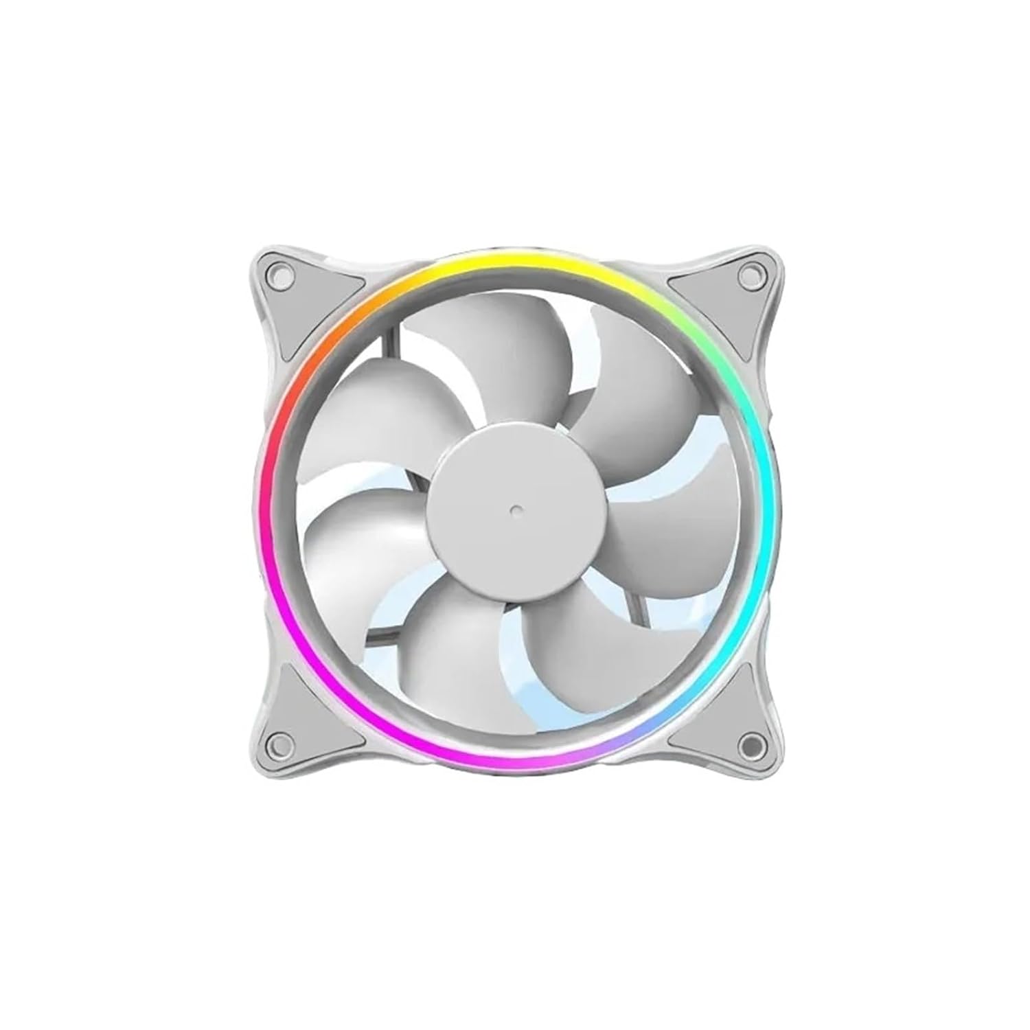 1PCS Chassis Fan 12cm 12VDC ARGB PWM Cooling Fan(White)