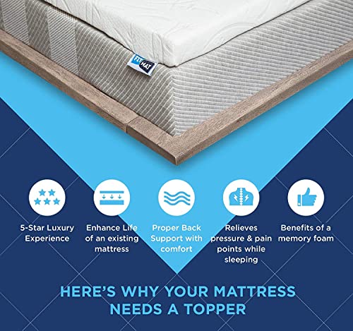 Image of Fitmat Orthopedic Memory Foam Mattress Topper for King, Queen Size Bed |Super Soft Made Memory Foam|Back Pain Relief| Easy to Use | Sleep Improvement (84x72 inch)