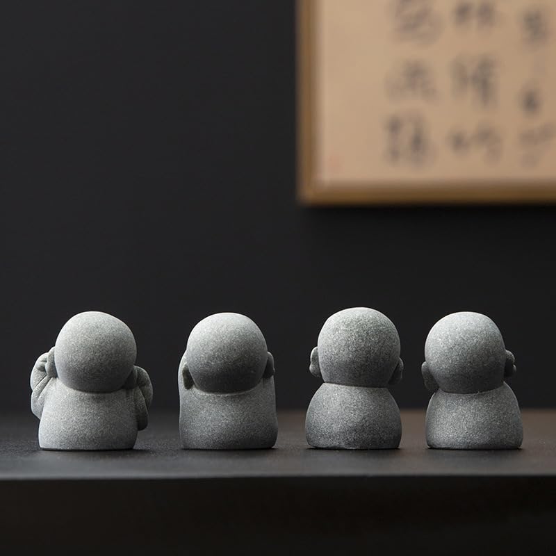 Set 4 Figuras Buda Sonriente Pequeñas para Decoración miniatura 4