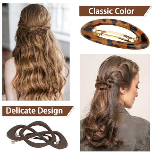 5 Piezas Pinzas para el Cabello Francesas para Mujer - Clips de Pelo Antideslizantes, Pinzas de Fuerte Sujeción para Uso Diario, Trabajo y Viaje miniatura 4