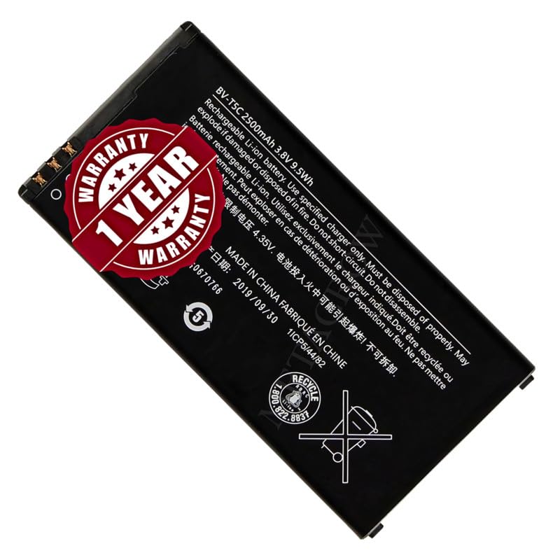 Image of Original BV-T5C Battery Compatible with Microsoft Lumia 640 LTE Dual Sim - (2500mAh) - 1 Year Warranty BC46