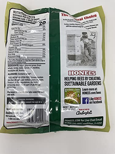 Honees Cough Drops 2 Flavors Honey And Honey Lemon 2 Pack Total 40 Drops #TOP4