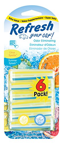 Refresh Your Car! E301448500 Dual Scent Vent Sticks, Citrus Sparkle and Summer Splash, 6 Per Pack